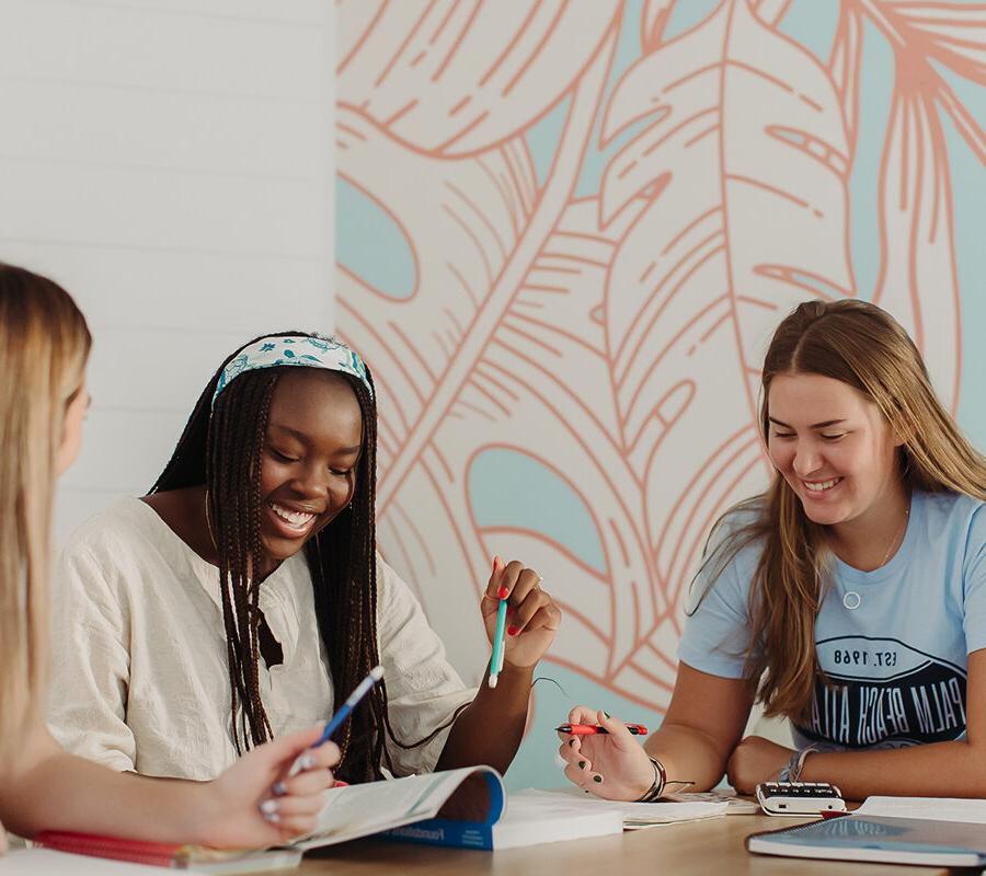 education students study together on campus.